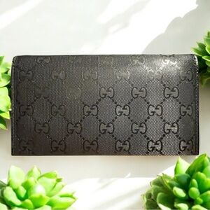 Gucci Bifold Long Wallet Guccissima GG logo wallet
